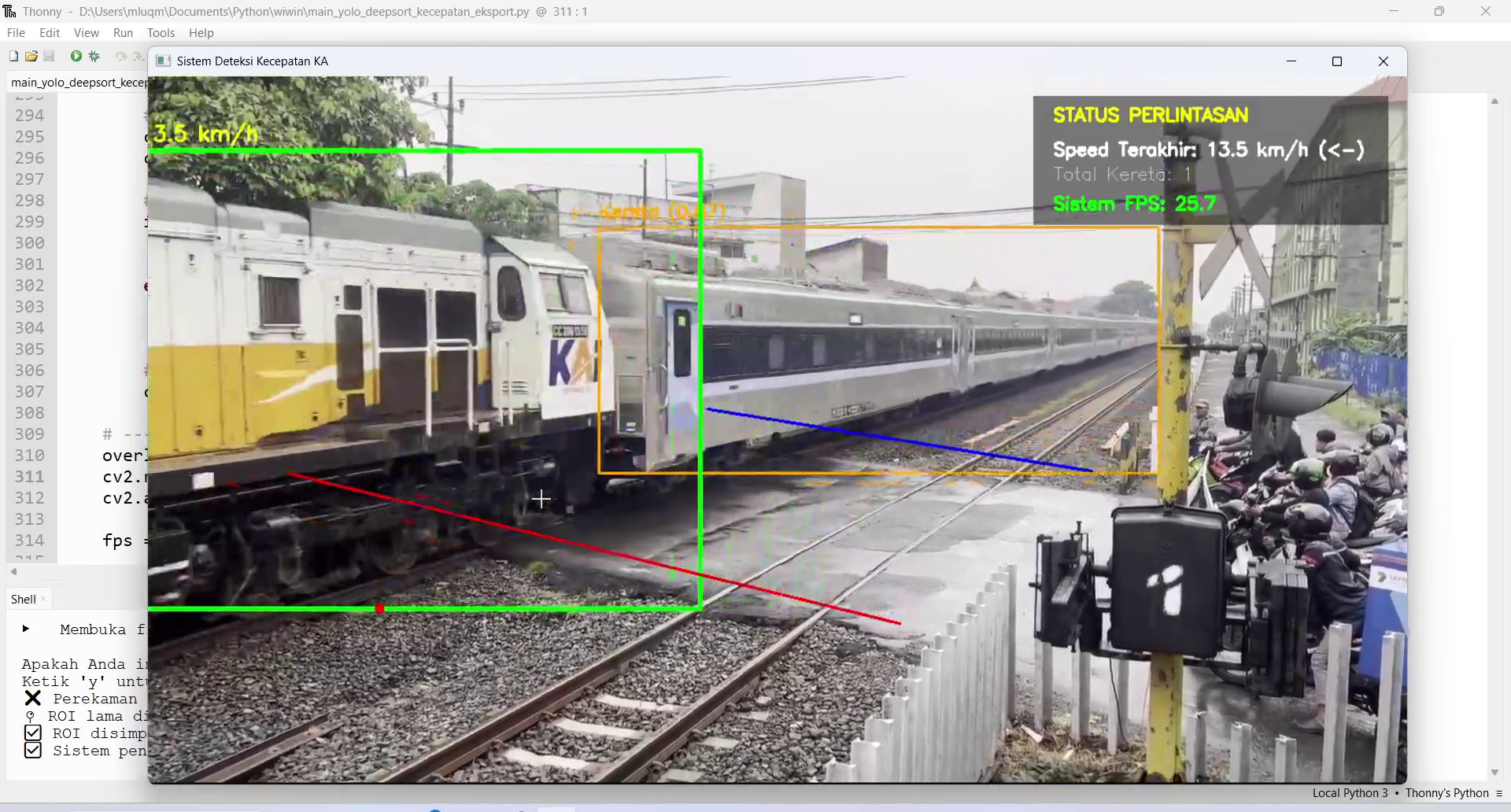 Speed Estimation Kereta Api dengan YOLO